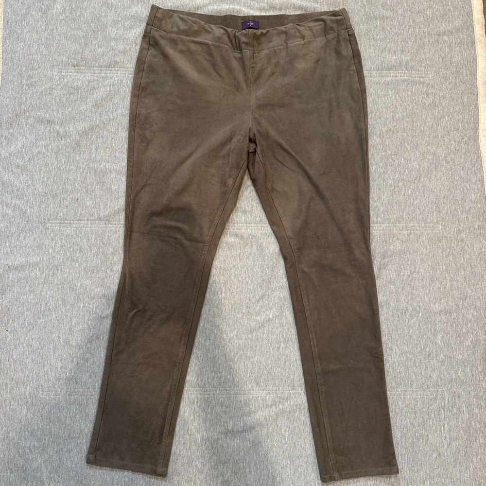 NYDJ Leggings‎ Pants Sz 16 Suede Lift Tuck Straight Leg Stretchy Back Pocket